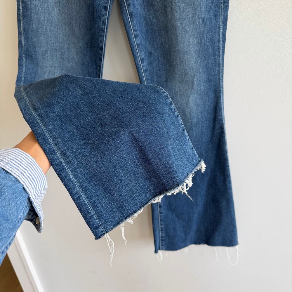 Mother The Weekender Fray Denim High Rise Flared Jeans Blue 30 - Picture 10 of 16